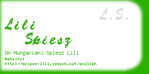 lili spiesz business card